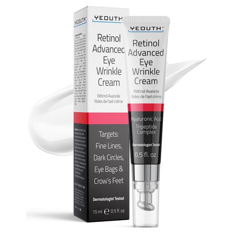 YEOUTH Retinol Eye Cream with Hyaluronic Acid and Tripeptide Complex, Daily Brightening Hydrating Under Eye Cream, Moisturizing Radiant Skincare eye cream