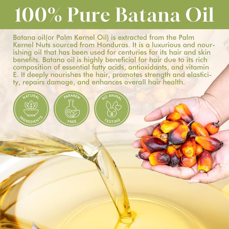 Batana Oil for Hair Growth Organics 100% Natural Pure Batana Hair Oil Batana Oil Nourishes Damaged Hair to Prevent Hair Loss Natural Hair Growth Oil and Conditioner Batana Hair Oil 2.02 Fl Oz