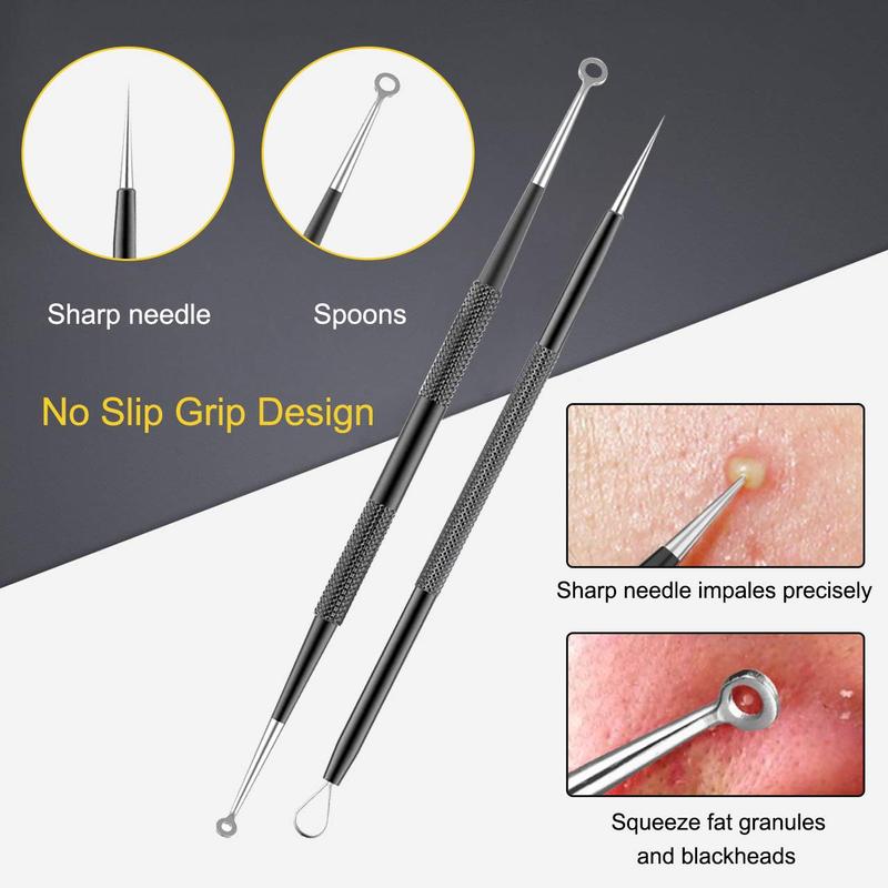 Professional Skincare Blackhead Remover Kit, 10pcs set Blackhead Extractor Kit for Women & Men, Pore Tweezer Removal Tools, Body Care Products