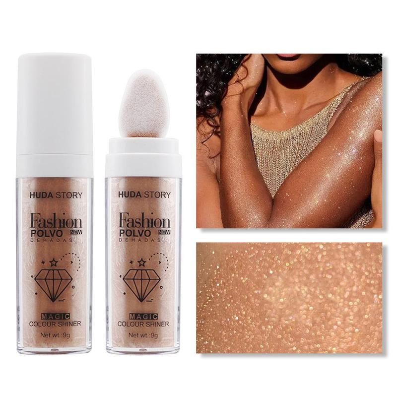 Fairy Dust Highlighting Powder - Full Body Pearlescent Glitter for Face and Eyes, Sparkling Halloween Body Glitter Bronzer Makeup