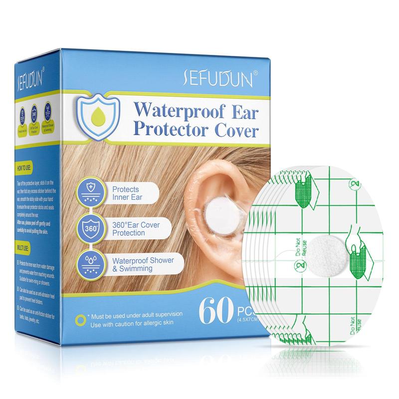 Waterproof Ear Protector Cover, 60pcs box Multifunctional Ear Protector Cover, Ear Protective Film, Ear Protector for Shower Swimming