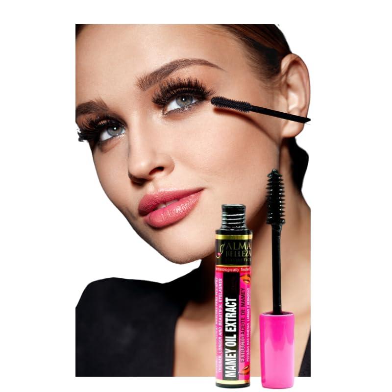 Mamey oil extract mascara maximum length ALMA BELLEZA NET WT. 0.45 oz MAXIMUM LENGHT Pestanas mas gruesas Largas & Bonitas Water Proof 