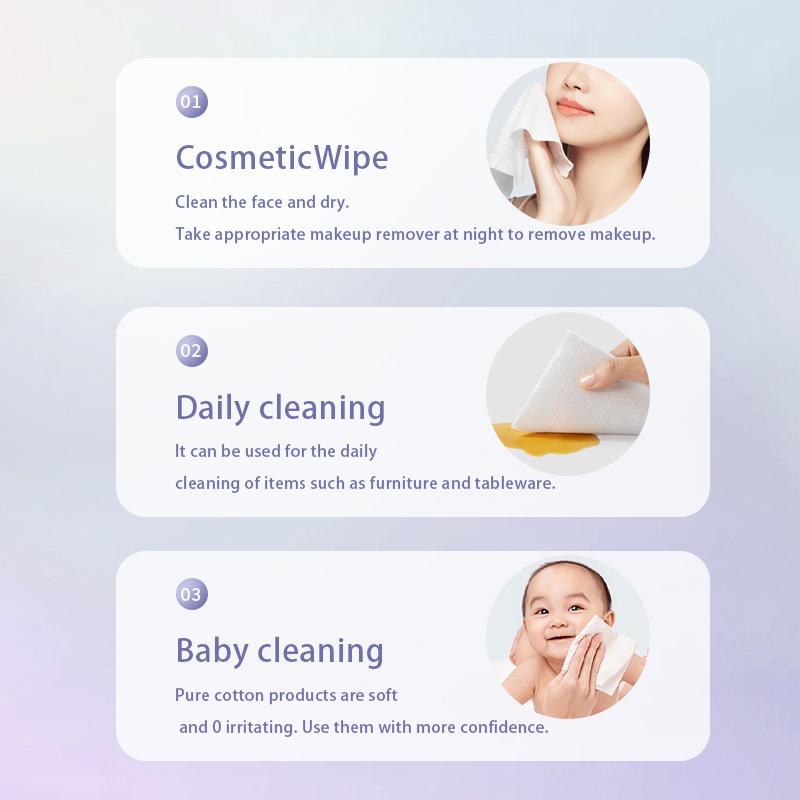 [1 per 40 pcs]Extractable face towel disposable cotton soft towel thickened facial cleanser dry and wet pearl pattern facial tissue student facial tissue