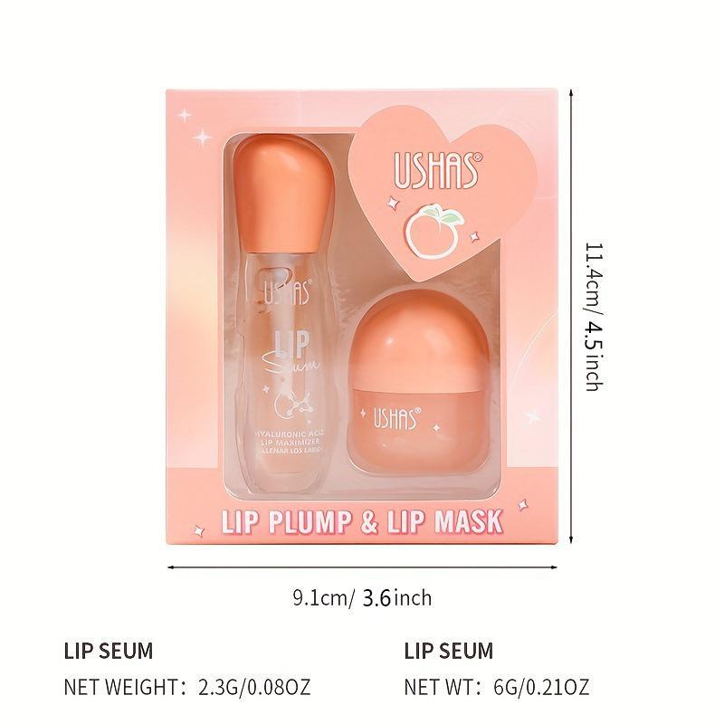 Fruit Flavor Lip Gloss & Lip Mask Set, 2 Counts set Moisturizing Lip Mask & Lip Gloss, Glossy Lip Glaze Stick, Plumping Lip Oil Lip Stick for Girls & Women