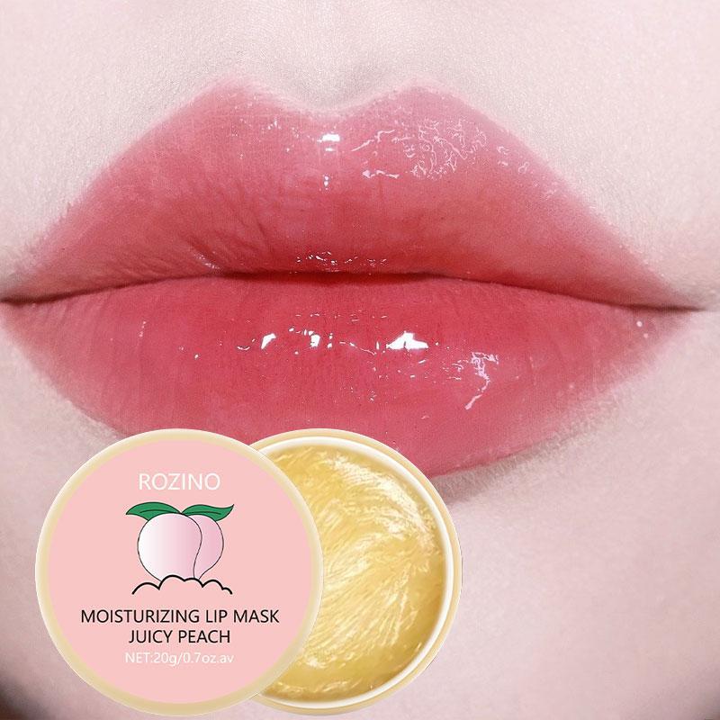 Moisturizing Lip Mask, Honey Peach Lip Oil Film, Exfoliating Anti Drying Lip Care Mask