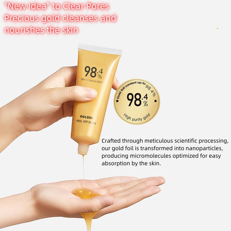 98.4% Gold Mask for Skin Moisturizing and Deep Cleansing-Tear-Off Mask with Gold  Facial Skincare Skin Repair Comfort Christmas Gift Moisturizing Mask