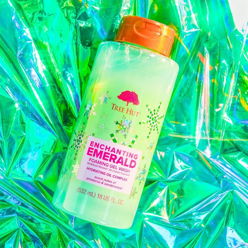 Tree Hut Enchanting Emerald Foaming Gel Wash | Cleanse & Soothe Skin without Stripping Moisture | Made with Our Hydrating Oil Complex | Limited Edition Holiday | 18 Fl Oz. Tree Hut