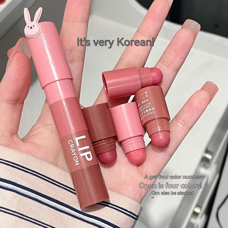 4-color Matte Lipstick, 4 in 1 Moisturizing Tinted Lip Balm, Velvet Matte Finish Liquid Lip Gloss Matte Liquid Lipstick, Girls & Women Lip Cosmetic