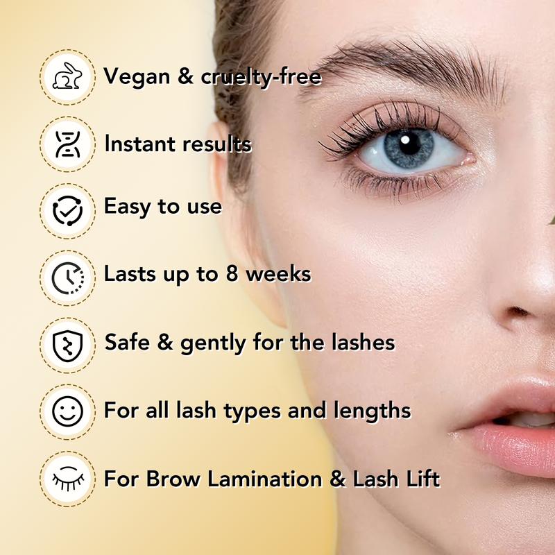 Lash Lift Kit, All in One Eyelash Perm Kit for Semi-Permanent Makeup Eyebrow Lamination Kit for Beginner and Professional Salon Gentle Cleanser