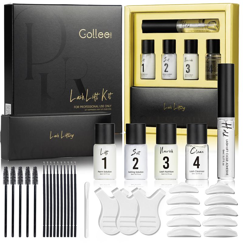 Lash Lift Kit, All in One Eyelash Perm Kit for Semi-Permanent Makeup Eyebrow Lamination Kit for Beginner and Professional Salon Gentle Cleanser