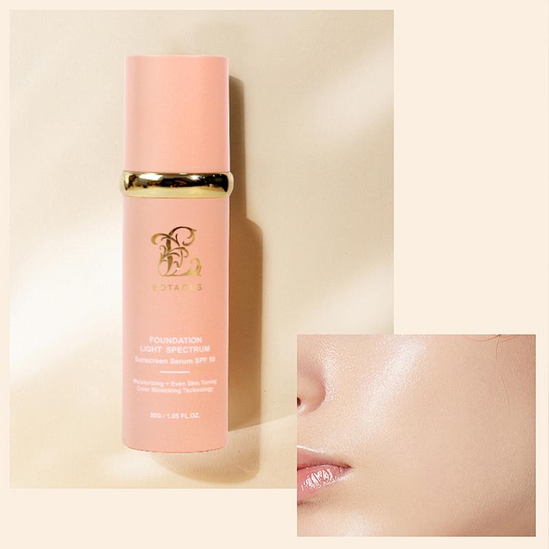 BOTAGUS Foundation 4 in 1-Light Spectrum,4 in 1 Foundation Liquid，Protecting from Sun with SPF50; for Gym, Sports, Dancing Concealer Cosmetic Lightweight Makeup，Longwearing & Waterproof for Makeup