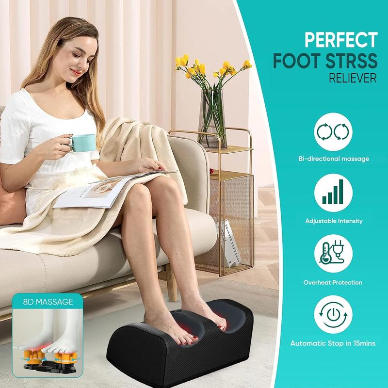 Foot Massager Machine Shiatsu Foot and Calf Massager with Heat, Deep Rolling Massage for Plantar Fasciitis Relief, Electric Foot Massager Promotes Blood Circulation, Gifts for Women & Men