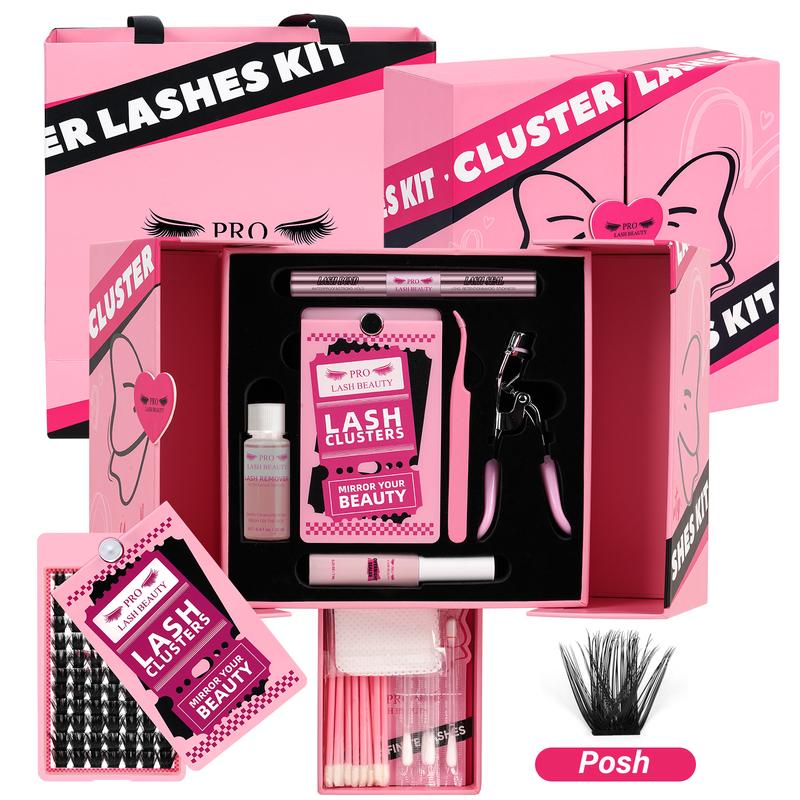 Gift Worthwhile Lash Kit with Rotary Case Lash Clusters Lash Bond and Seal Eyelash Remover Curler