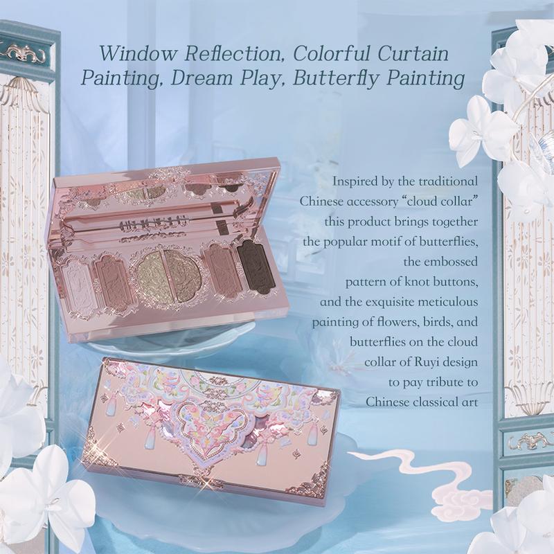 Flower Knows Butterfly Cloud Collar Collection Embossed Six-Color Makeup Palette