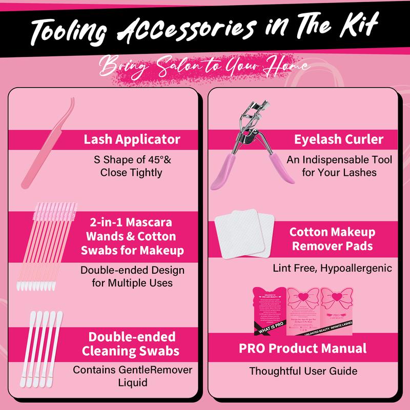 Gift Worthwhile Lash Kit with Rotary Case Lash Clusters Lash Bond and Seal Eyelash Remover Curler