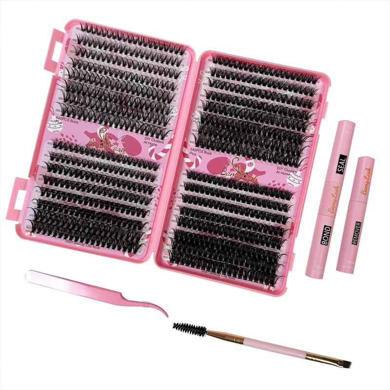 Eyelash Extension Kit, 1 Set Including 1 Box False Eyelashes & Glue & Glue Remover & Tweezers & Brush, Professional Eye Makeup Tool for Women, Christmas, Christmas Gift