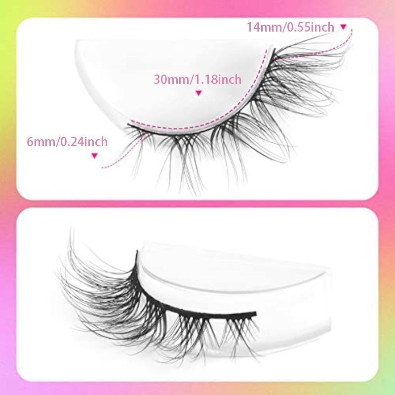 7 Pairs Curly Thick Extended False Eyelashes, Natural Look Eyelash Extensions, Makeup Tools For Women