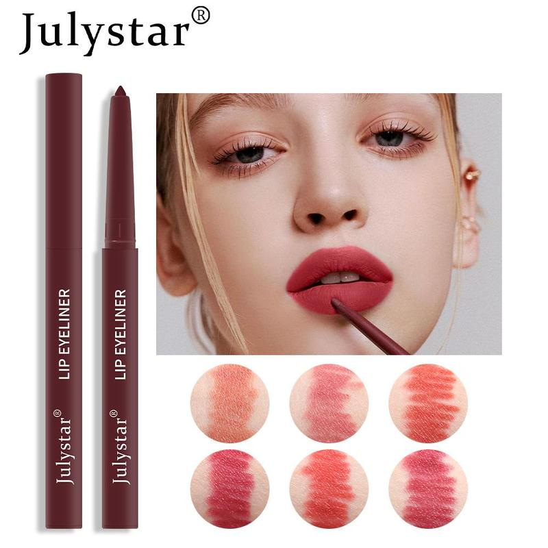 Long Lasting Lip Liner Set, 6 Counts set Waterproof Lip Liner Pencil, Easy Coloring Lip Liner Pen, Suitable for All Skins, Perfect Gift for Women and Girls