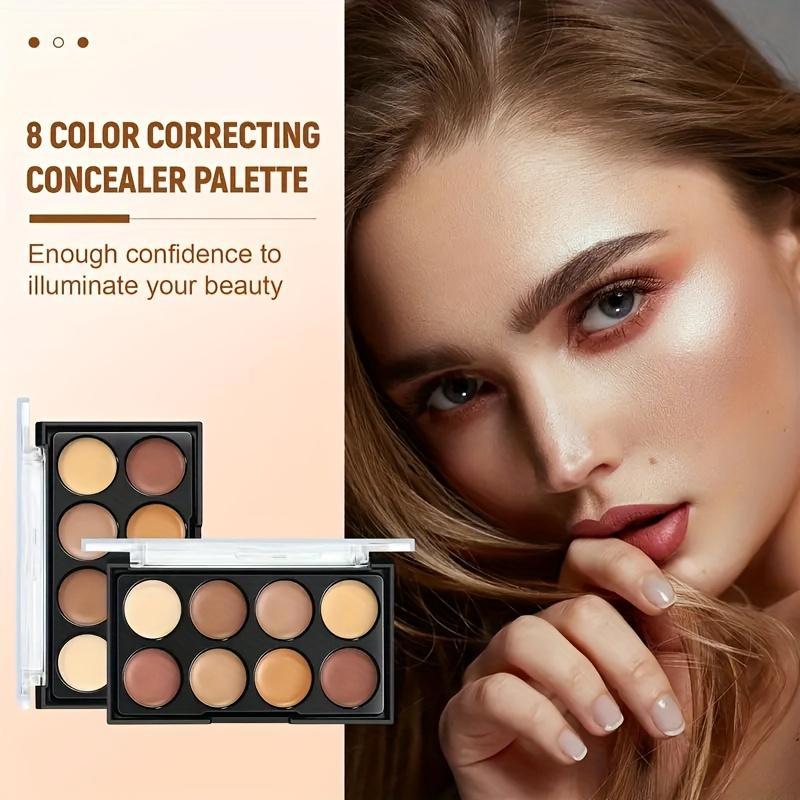 8 Color Facial Contour Cream Palette, 1 Box Long Lasting Concealer Palette, Facial Makeup Palette, Makeup Palette for Women & Girls