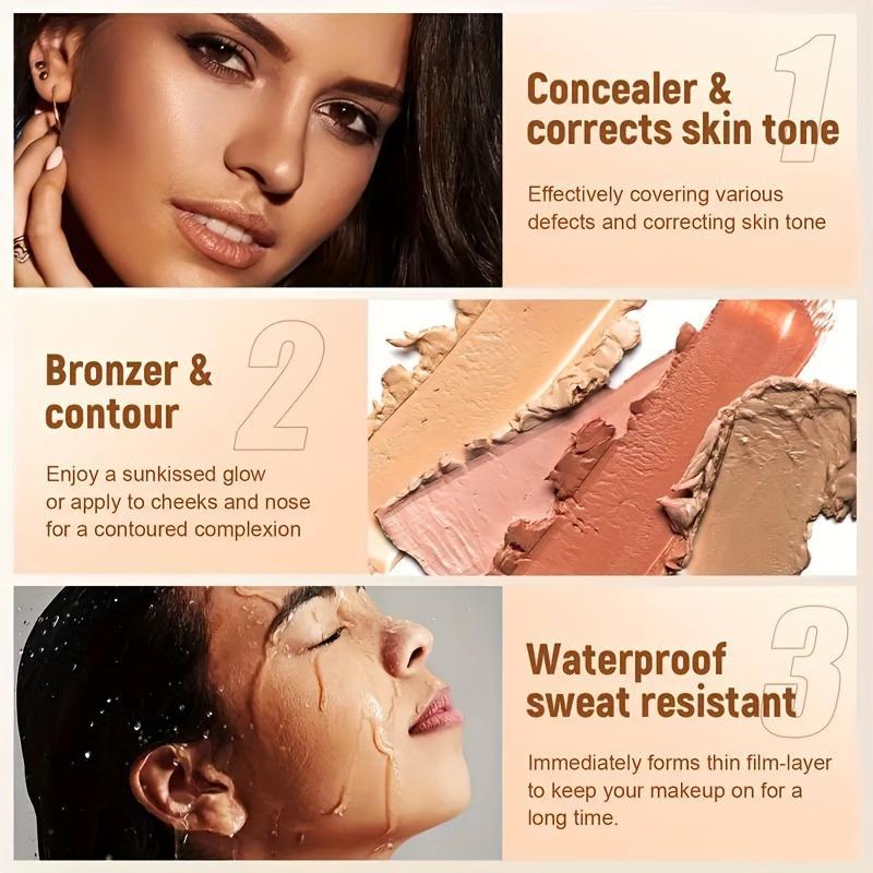 8 Color Facial Contour Cream Palette, 1 Box Long Lasting Concealer Palette, Facial Makeup Palette, Makeup Palette for Women & Girls