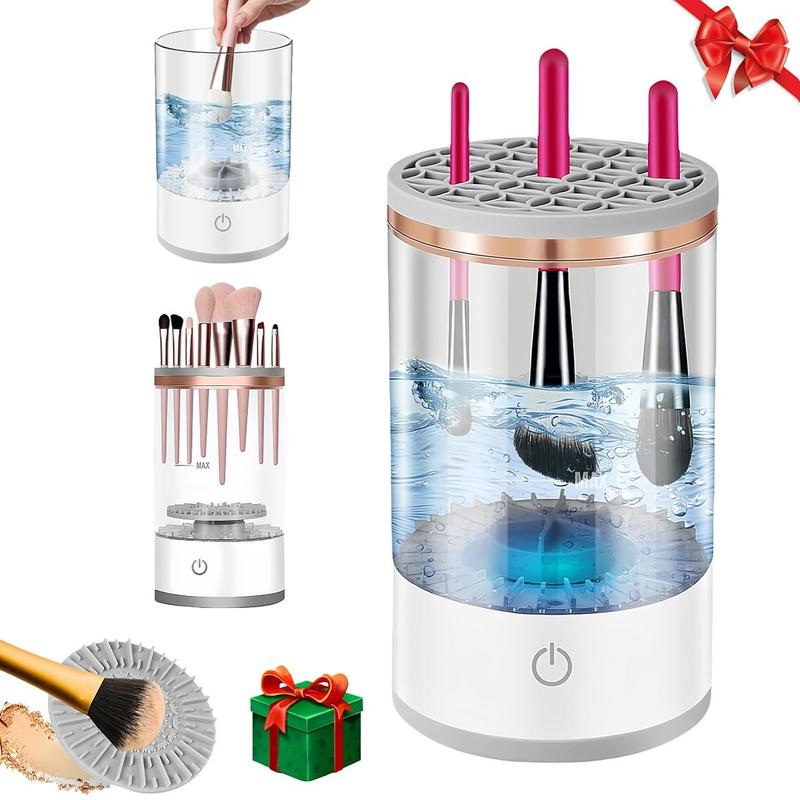 Christmas Electric Makeup Brush Cleaner, 3 in 1 Automatic Makeup Brush Cleaning Machine, Makeup Brush Cleaning Tool for All Sizes, Christmas Gifts for Women