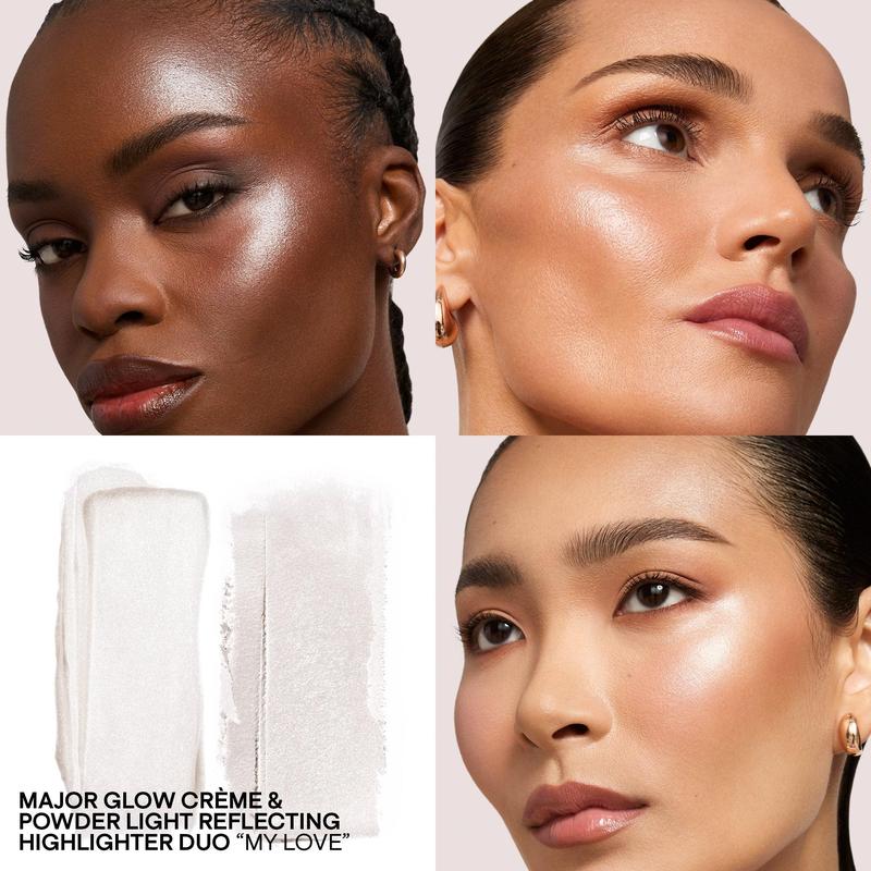 Major Glow Crème & Powder Light Reflecting Translucent Highlighter Duo (My Love) Makeup Dewy Radiant