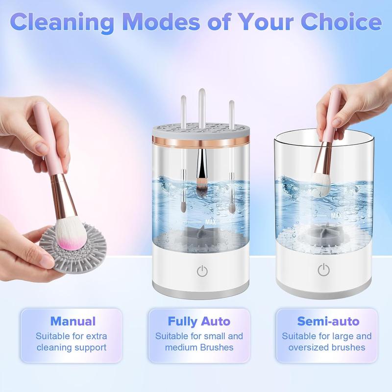 Christmas Electric Makeup Brush Cleaner, 3 in 1 Automatic Makeup Brush Cleaning Machine, Makeup Brush Cleaning Tool for All Sizes, Christmas Gifts for Women