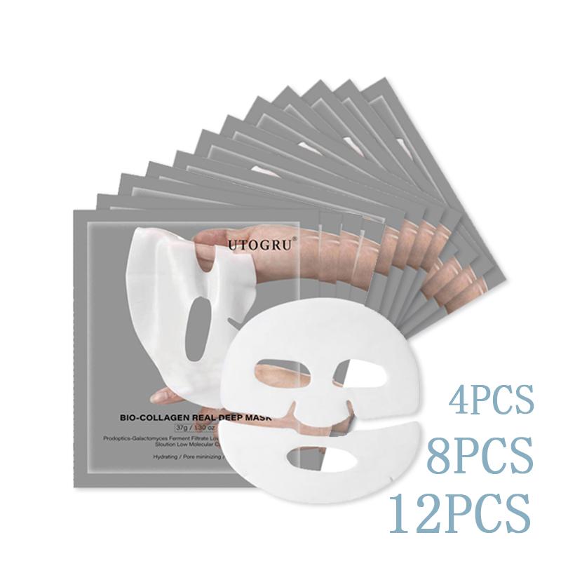 UTOGRU 12PCS Collagen Mask Deep Collagen Mask White Transparent Split Mask