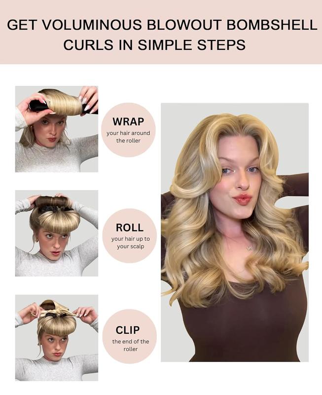 Little 3PCS Satin Heatless Hair Curlers Curling Set Overnight Blowout Curls Rods No Heat Self Curling Jumbo Rods Hair Rollers Set for Fine Thin Long Hair Heatless Curl Silk Hair Wrap Haircare