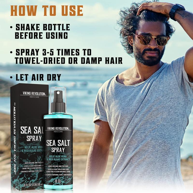 Viking Revolution - Sea Salt Spray for Hair Men - Surf Men Hair Spray to Add Volume & Texture - 8 oz