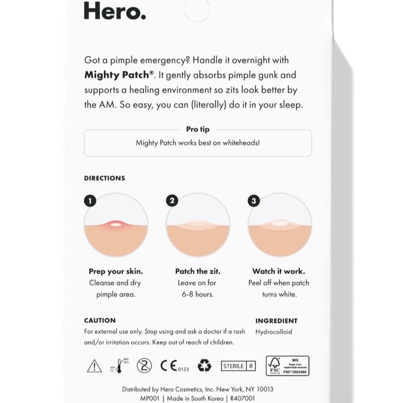 Hero Mighty Patch Original - Hydrocolloid Acne Pimple Patch 72ct for Skin Repair - Skincare