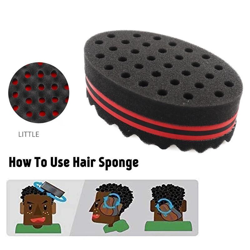 Heatless Hairdressing Tool Including 1 Sponge Brush & 1 Steel Needle Comb for Afro Curl Hair Twist Haircare Hairdressing Tool, Mens Products