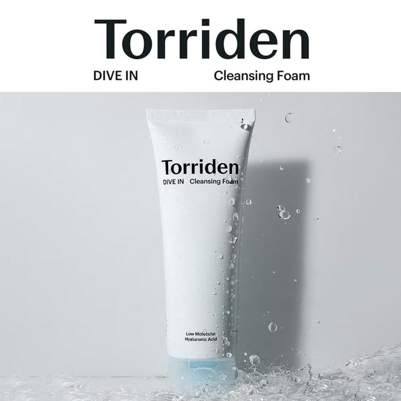 [Torriden] DIVE-IN Low Molecular Hyaluronic Acid Cleansing Foam 150ml, Hydrating Daily Facial Cleanser for All and Sensitive Skin, with Hyaluronic Acid, Panthenol, Allantoin, Bubble Cleansing Foam, Vegan and Cruelty Free, Korean Skin Care,