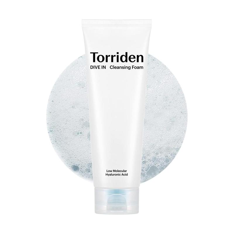 [Torriden] DIVE-IN Low Molecular Hyaluronic Acid Cleansing Foam 150ml, Hydrating Daily Facial Cleanser for All and Sensitive Skin, with Hyaluronic Acid, Panthenol, Allantoin, Bubble Cleansing Foam, Vegan and Cruelty Free, Korean Skin Care,