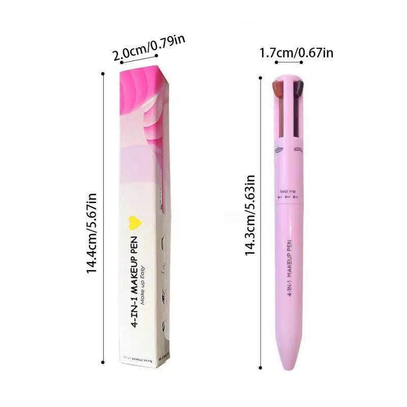 4 in 1 Makeup Pen, 4 Colors Glossy Finish Makeup Pen for Eyeliner Eyebrow Lip, Multi-use Makeup Products for Women & Girls