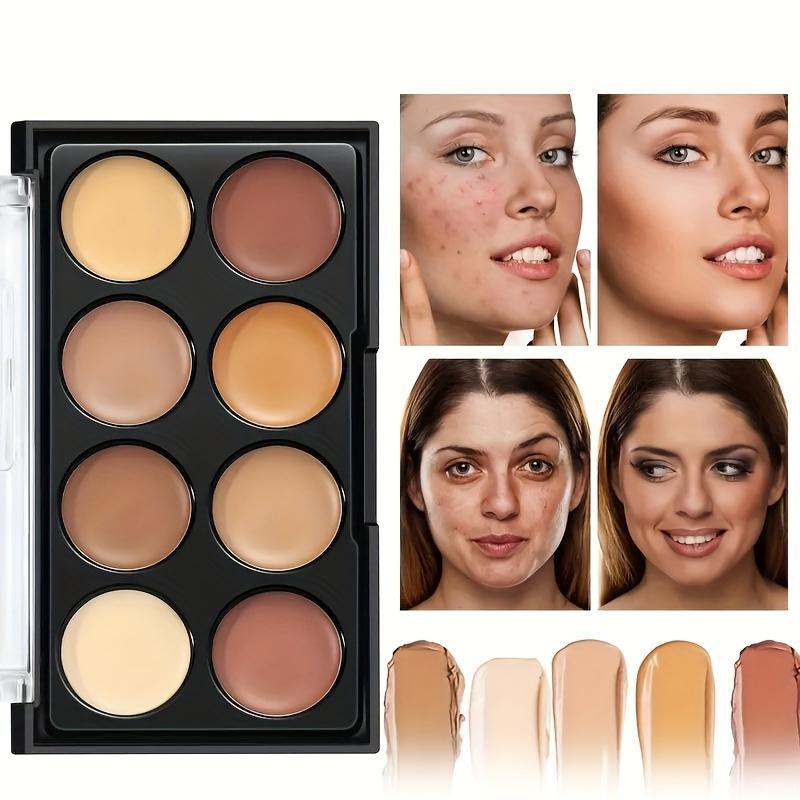 8 Color Facial Contour Cream Palette, 1 Box Long Lasting Concealer Palette, Facial Makeup Palette, Makeup Palette for Women & Girls