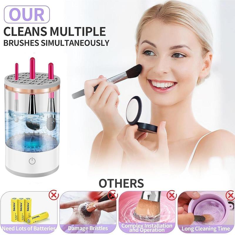 Christmas Electric Makeup Brush Cleaner, 3 in 1 Automatic Makeup Brush Cleaning Machine, Makeup Brush Cleaning Tool for All Sizes, Christmas Gifts for Women