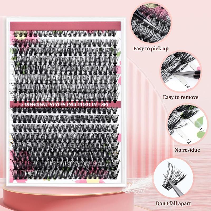 Lash Clusters 30D 40D - 320Pcs Lashes Clusters - DIY 9-16mm Eyelash Clusters Easy to Apply, Reusable Strip Lashes for Beginners Makeup Cosmetic Eyelash Extensions Eyelash Extension Eyelashes Extensions Lash Extension Lash Extensions