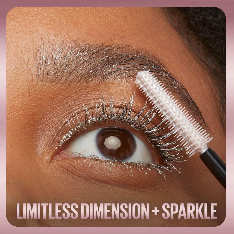 Lash Sensational Sky High Glitter Mascara, Diamond Effect Eye Makeup for Lashes and Brows, Washable, Space Diamond, Maybelline