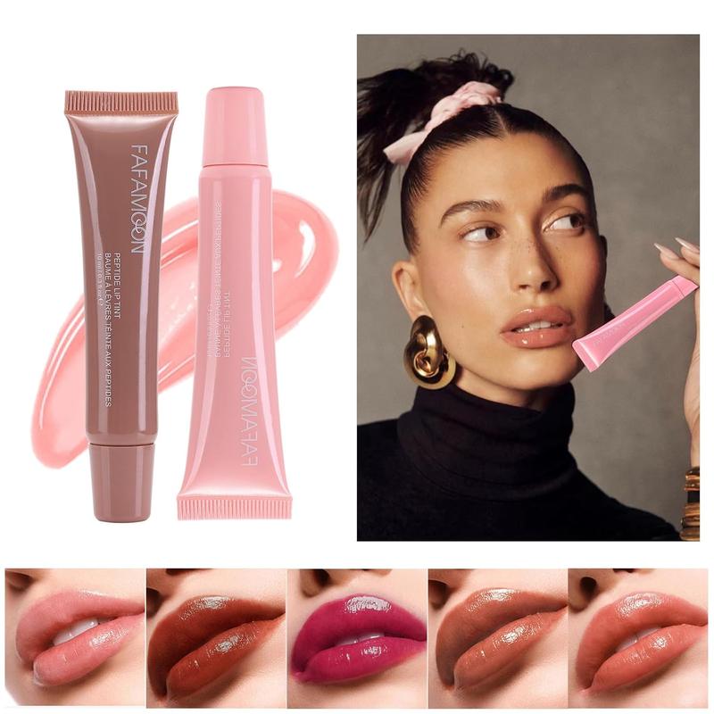 Hydrating Lip Gloss | Glitter Glossy Plumping Lipgloss | High Shine Glass Finish Nude Colors Shiny Jelly Liquid Lipstick for Women and  (5 Colors Set)