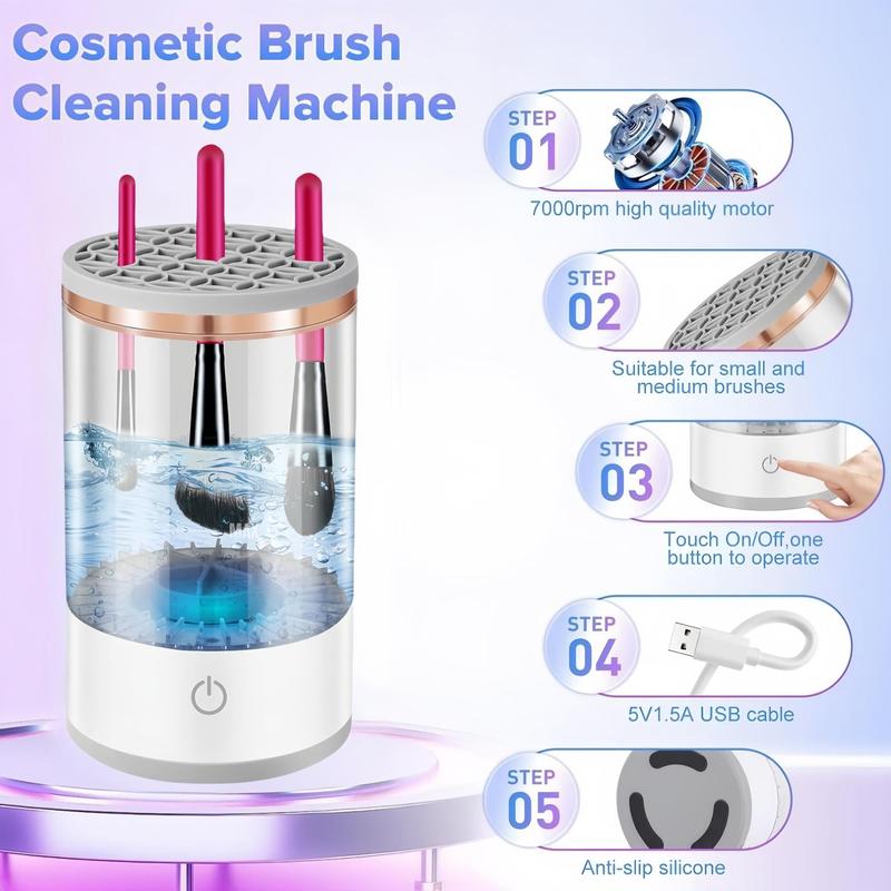 Christmas Electric Makeup Brush Cleaner, 3 in 1 Automatic Makeup Brush Cleaning Machine, Makeup Brush Cleaning Tool for All Sizes, Christmas Gifts for Women