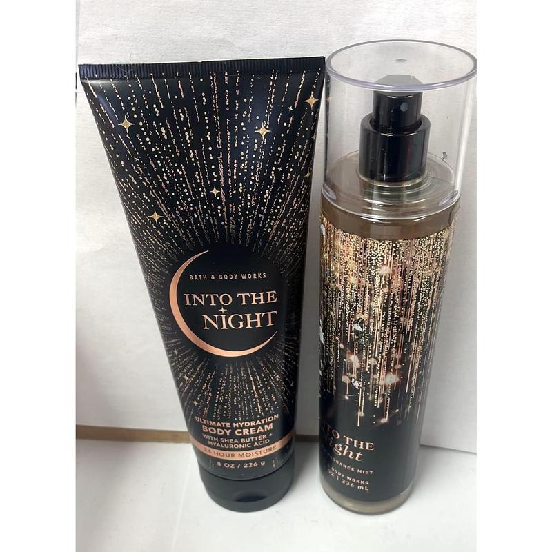 Bath & Body Works - into the Night - Fine Fragrance Mist and Ultra Shea Body Cream - Full Size (Packaging Varies) Bath & Body Works