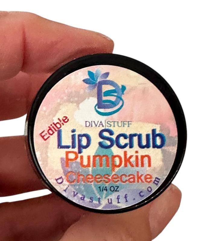 Diva Stuff Pumpkin Cheesecake Lip Scrub, Moisturizing, Exfoliating, Repairing and Softening, Tastes Amazing , Natural Ingredients and Made in the USA, .25 Oz