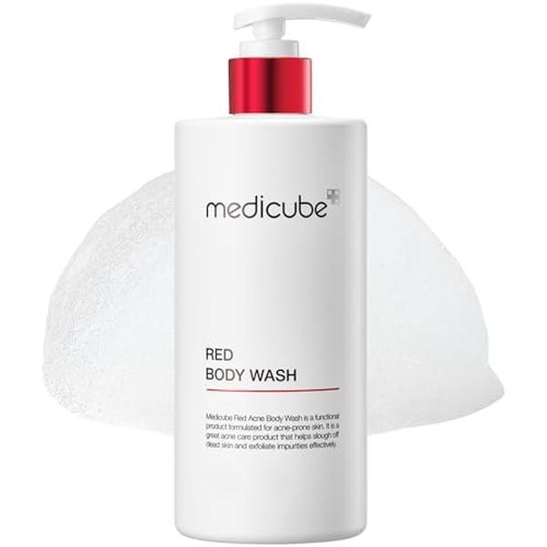 Medicube Red Acne Body Wash 14.52 Fl.oz I Low pH and Hydrating Cleanser with Salicylic Acid, Lactic Acid, Niacinamide and Hyaluronic Acid Suitable for Bacne Treatment  Skin Care，Limited time discount