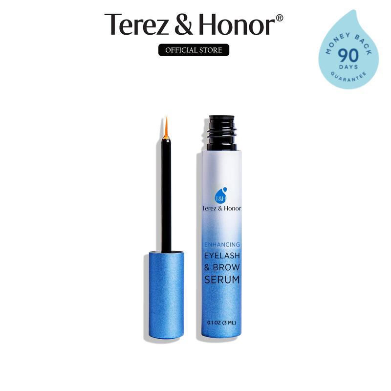 Terez & Honor Advanced Eyelash Serum for Thicker, Longer, Fuller Eyelashes and Eyebrows - Grow Luscious Lashes with Brow Enhancer