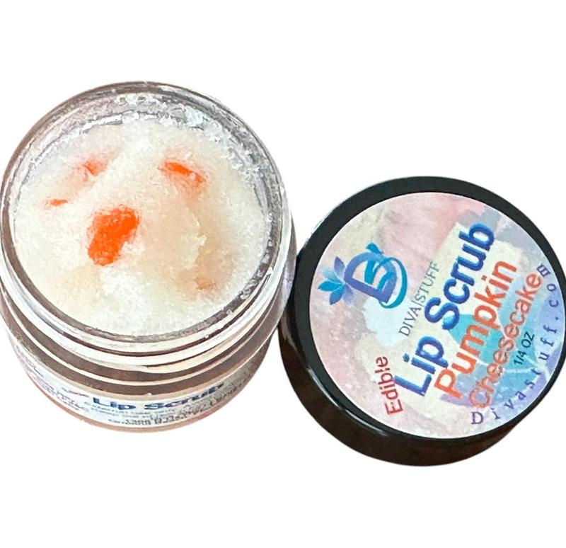 Diva Stuff Pumpkin Cheesecake Lip Scrub, Moisturizing, Exfoliating, Repairing and Softening, Tastes Amazing , Natural Ingredients and Made in the USA, .25 Oz