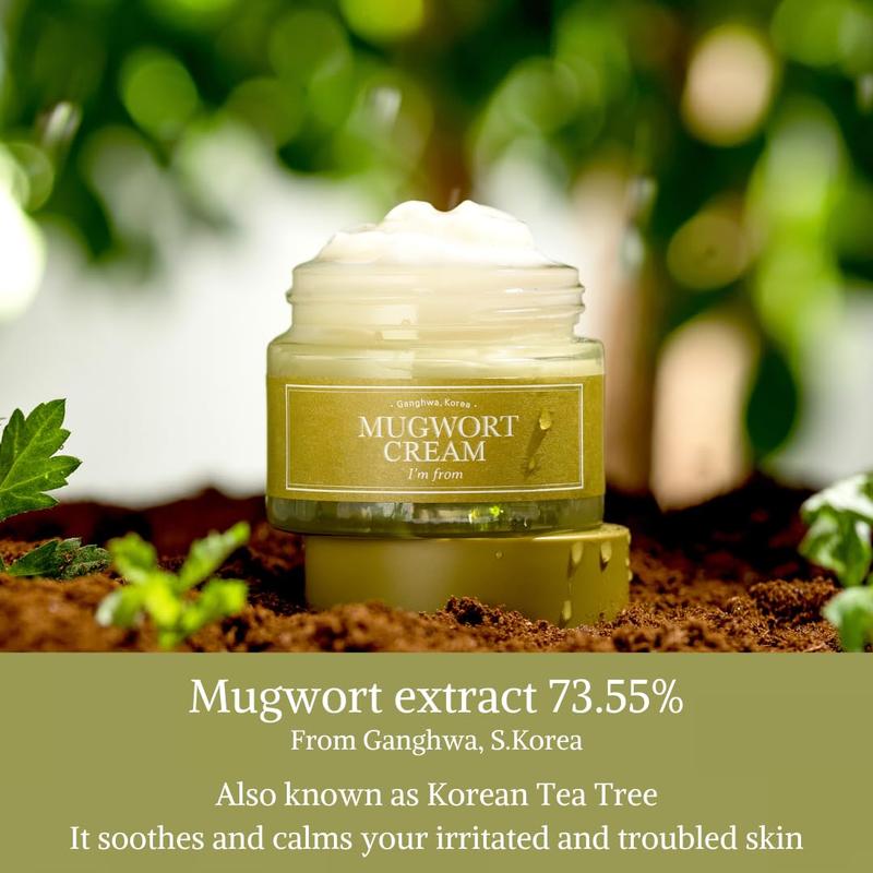 [I'm from Official Shop] Mugwort Cream For all skin type | Moisturizer with 73.55% Mugwort Extract, Soothing, Calming, Redness Relief with Sebum control Skincare Skin Repair Comfort Moisturizing Hydrating Hydrate Moisture