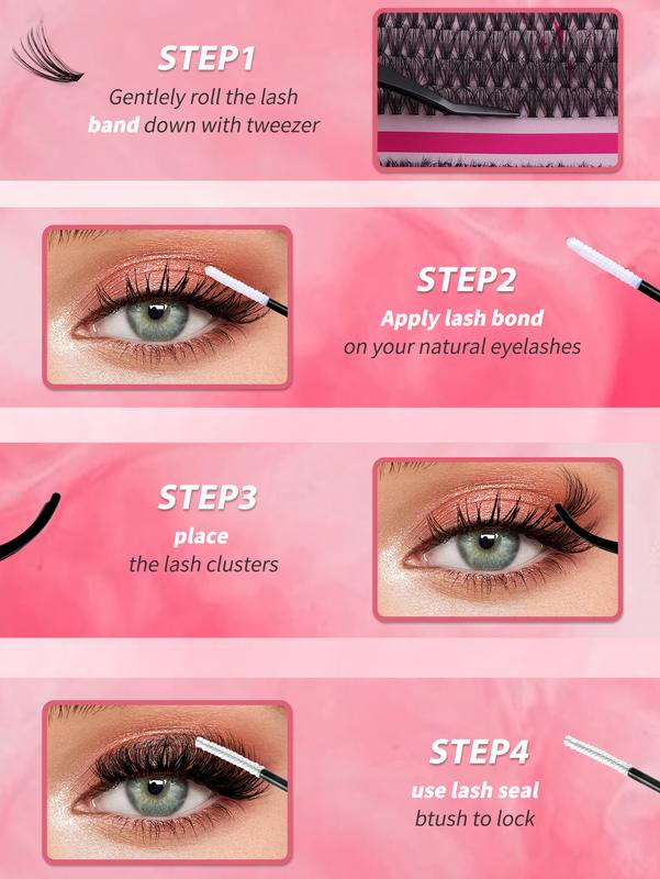 CMAYOME DIY Eyelash Extension Kit 10-16mm 30-40D Waterproof Long-lasting With Eyelash Glue& Eyelash Remover& Brush& Tweezers For Girl Makeup