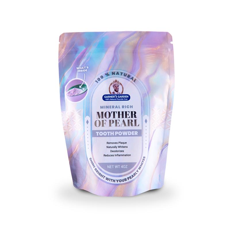 Garner's Garden Mother of Pearl Tooth Powder, 4oz - Natural & Non-Toxic - Oral, Powder Plastic Whitening