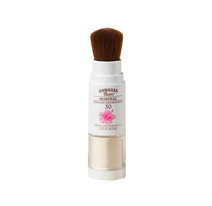 Hawaiian Tropic Mineral Powder Sunscreen Brush SPF 30 | SPF Powder Sunscreen for Face, Brush On Sunscreen Powder for Face, Translucent Powder SPF 30, Hawaiian Tropic Sunscreen Powder, 0.15oz